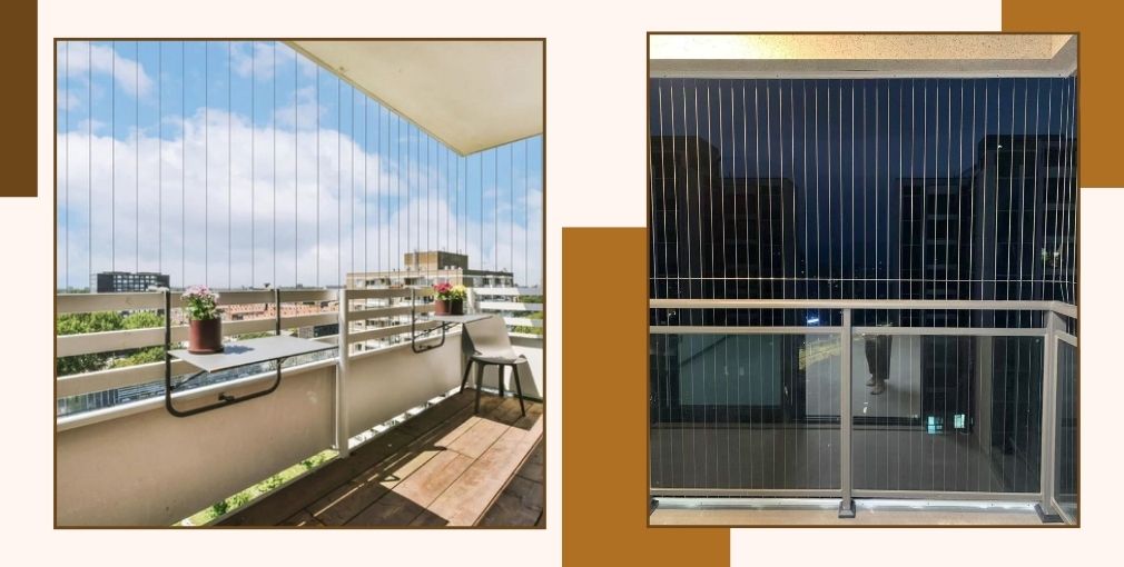 Modern invisible grill for balcony safety and security