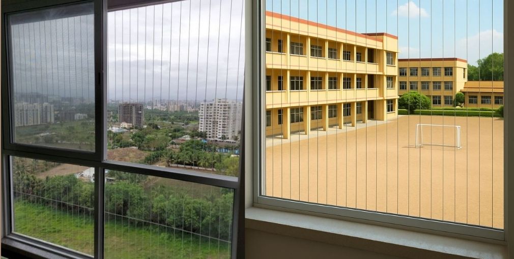 Modern invisible window grill for home security